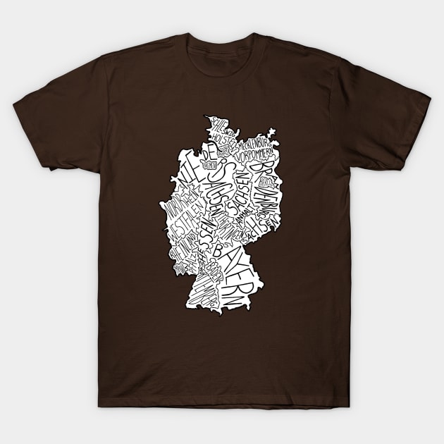 Germany Map T-Shirt by calenbundalas